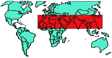 world map, 10/40 window map where unreached peoples live